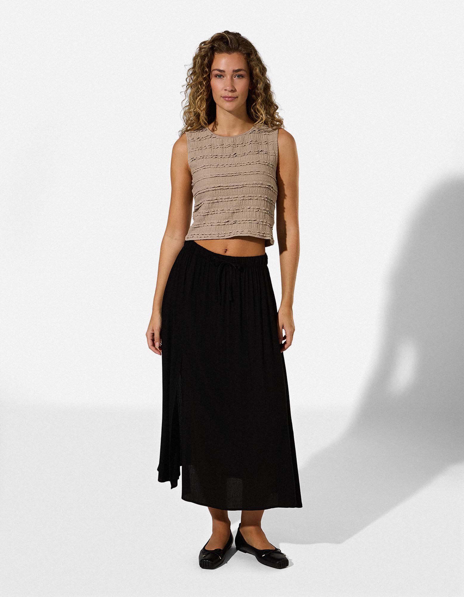 Cropped Top - Spitze - Beige