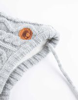 Set aus Mütze und Handschuhen - Zopfstrick