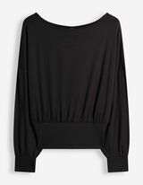 Langarmshirt - Modal-Anteil - Schwarz