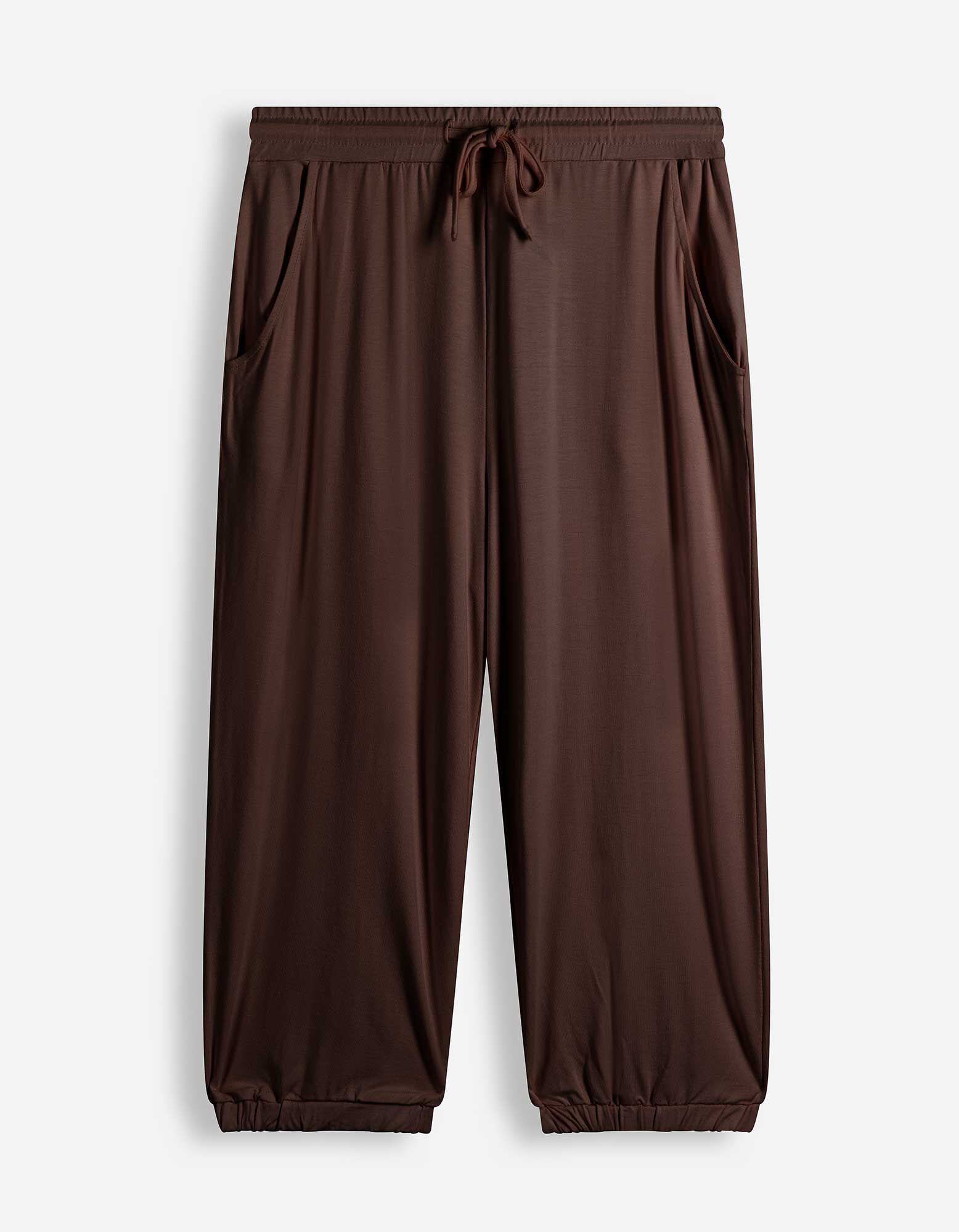 Caprihose - Viskose-Mix - Dunkelbraun