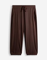 Caprihose - Viskose-Mix - Dunkelbraun