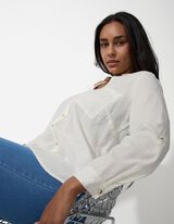 Blouse - Overhemd kraag - wit