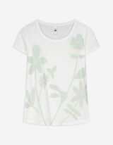 T-shirt - Bloemenmotief - wit