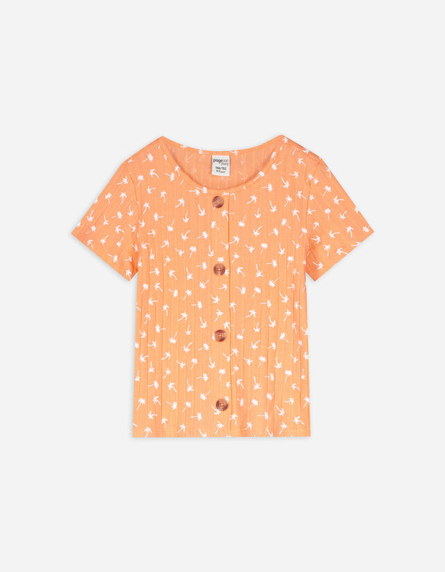 Tricou - Bandă de nasturi - Portocaliu