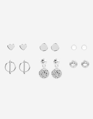 Oorbellen - Set van 6 - zilver