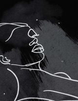 T-Shirt - Zierperlen - schwarz