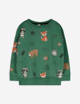 Sweatshirt - Print all-over - donkergroen