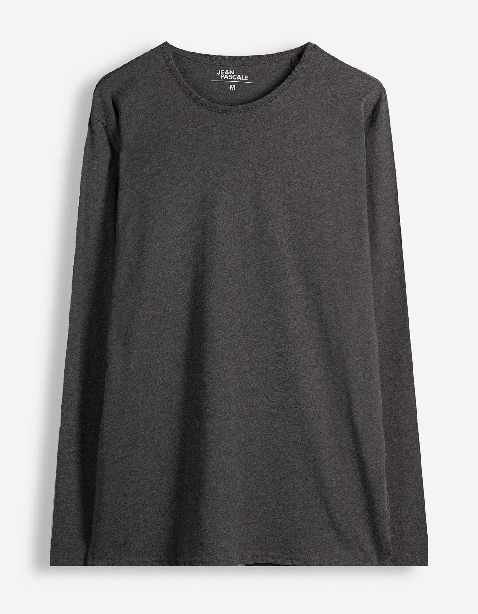 Langarmshirt - Meliert - Dunkelgrau