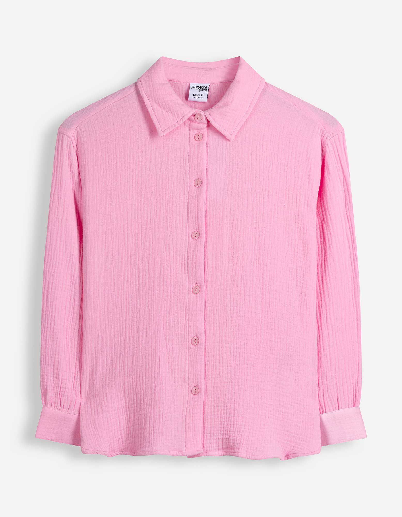 Hemdbluse - Musselin - rosa