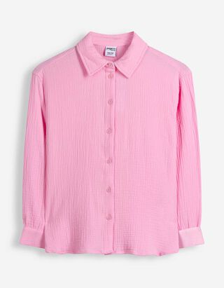 Hemdbluse - Musselin - rosa