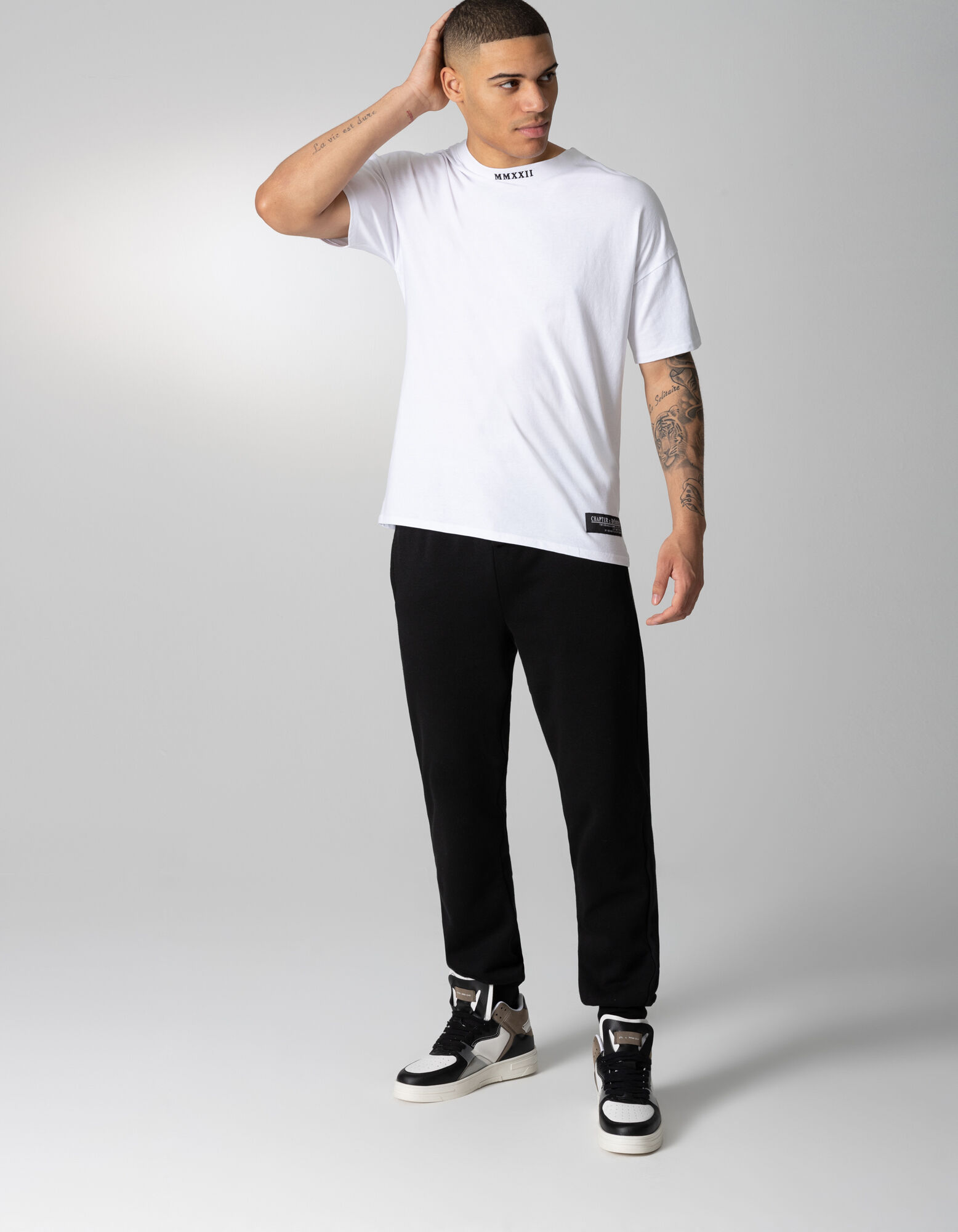 T-shirt - Message imprim&eacute; - blanc