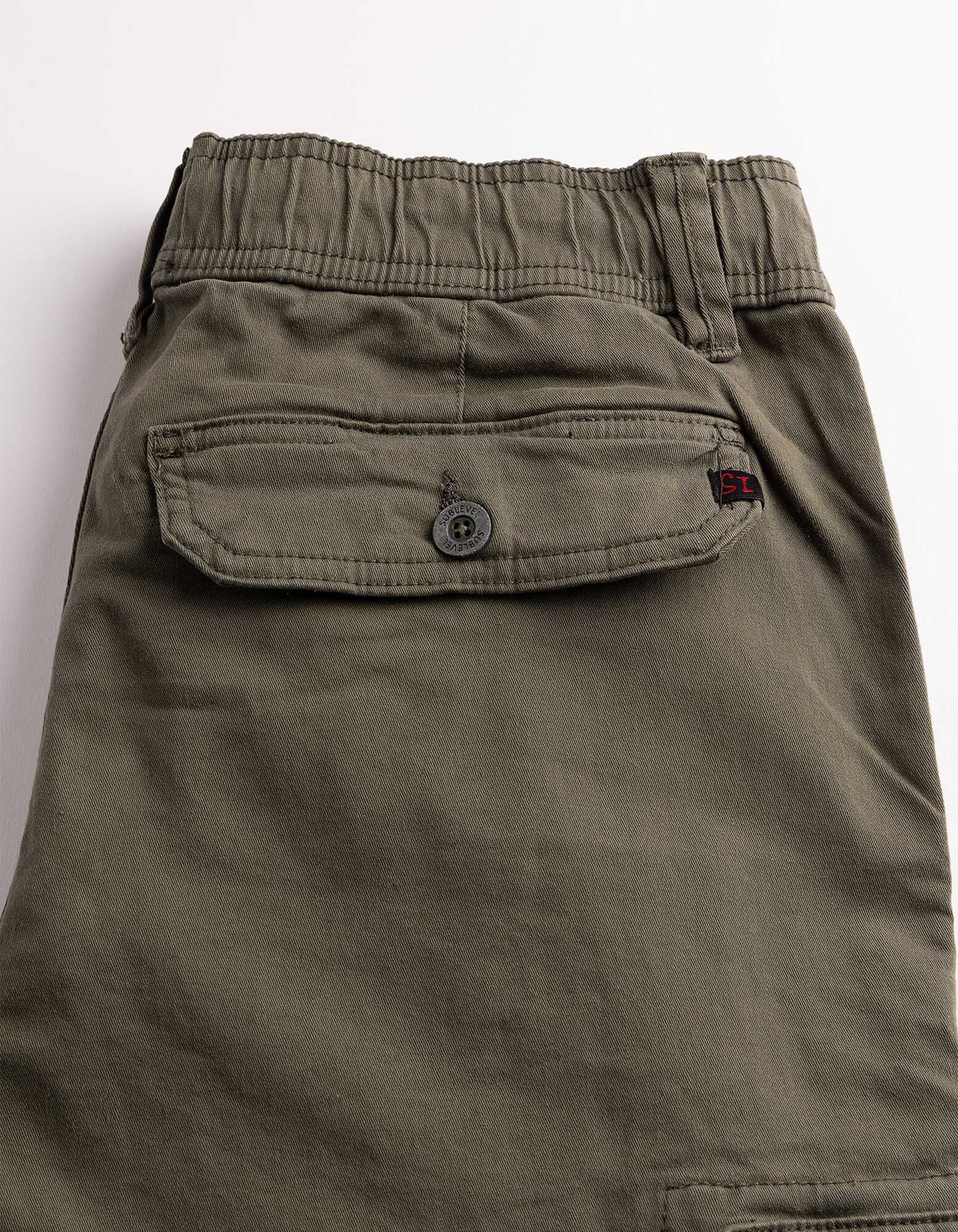 Cargohose - Knopf- und Rei&szlig;verschluss - dunkelgr&uuml;n