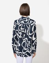 Bluse - Allover-Muster - dunkelblau