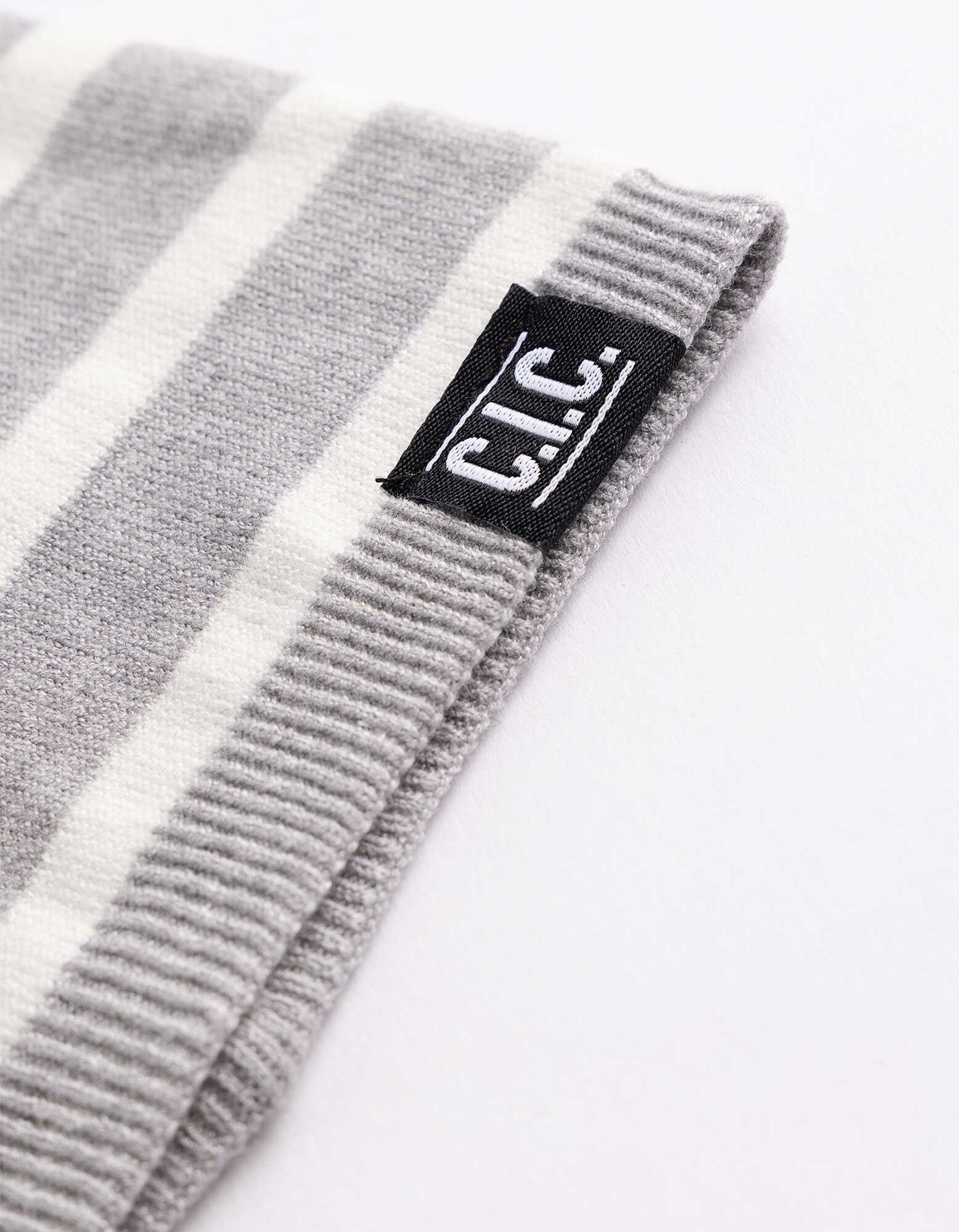 Beanie - Streifen - Grau