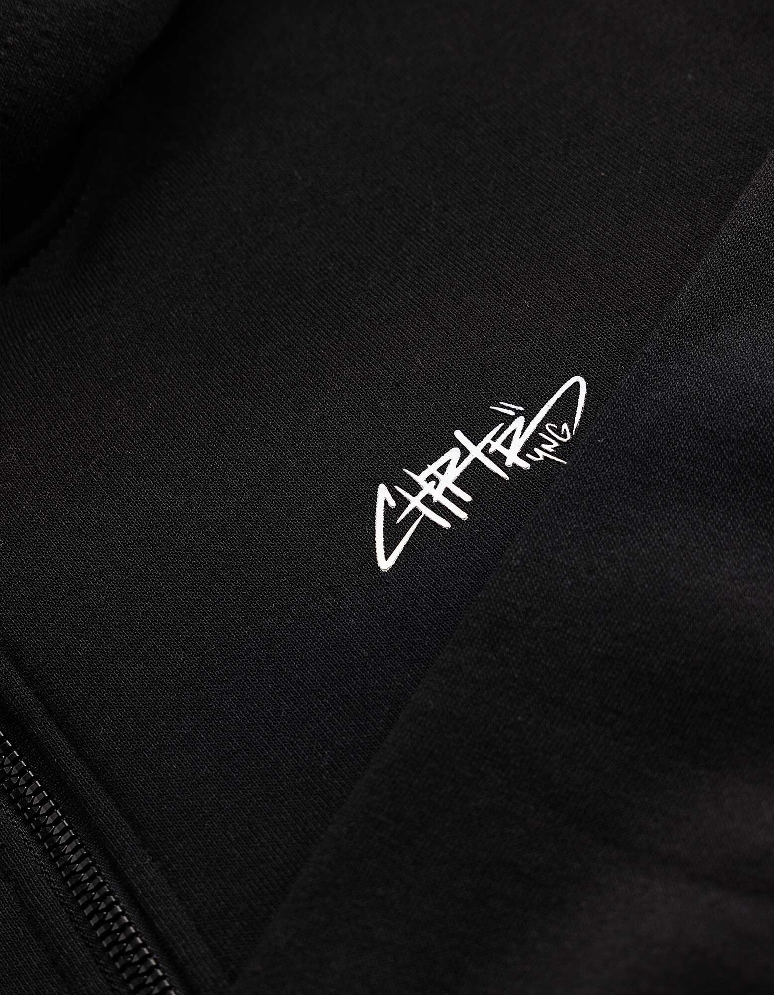 Sweatjacke - einfarbig - Schwarz