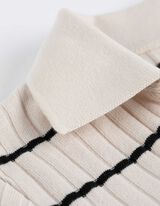 Poloshirt - Strepen - wit