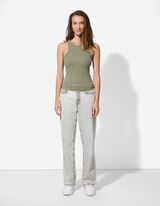 Top - Žebrová struktura - tmave zelena