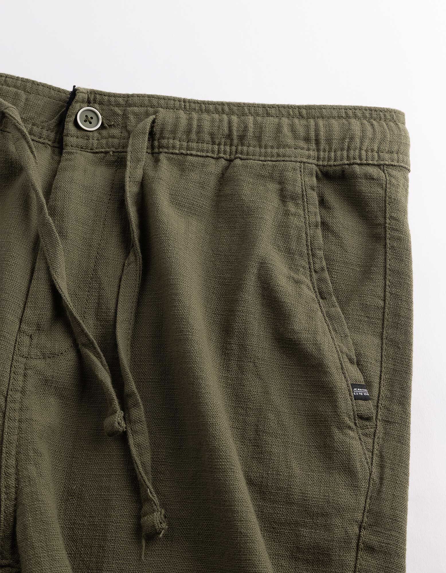 Shorts - Leinen-Optik - Taupe