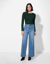 Shirt - Rippenstruktur - grün