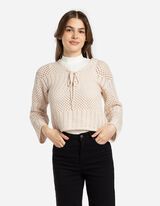 Sweter z dzianiny - krótki - bez