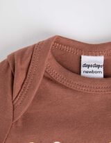 Hosszú ujjú body - Nyomott minta - világos barna