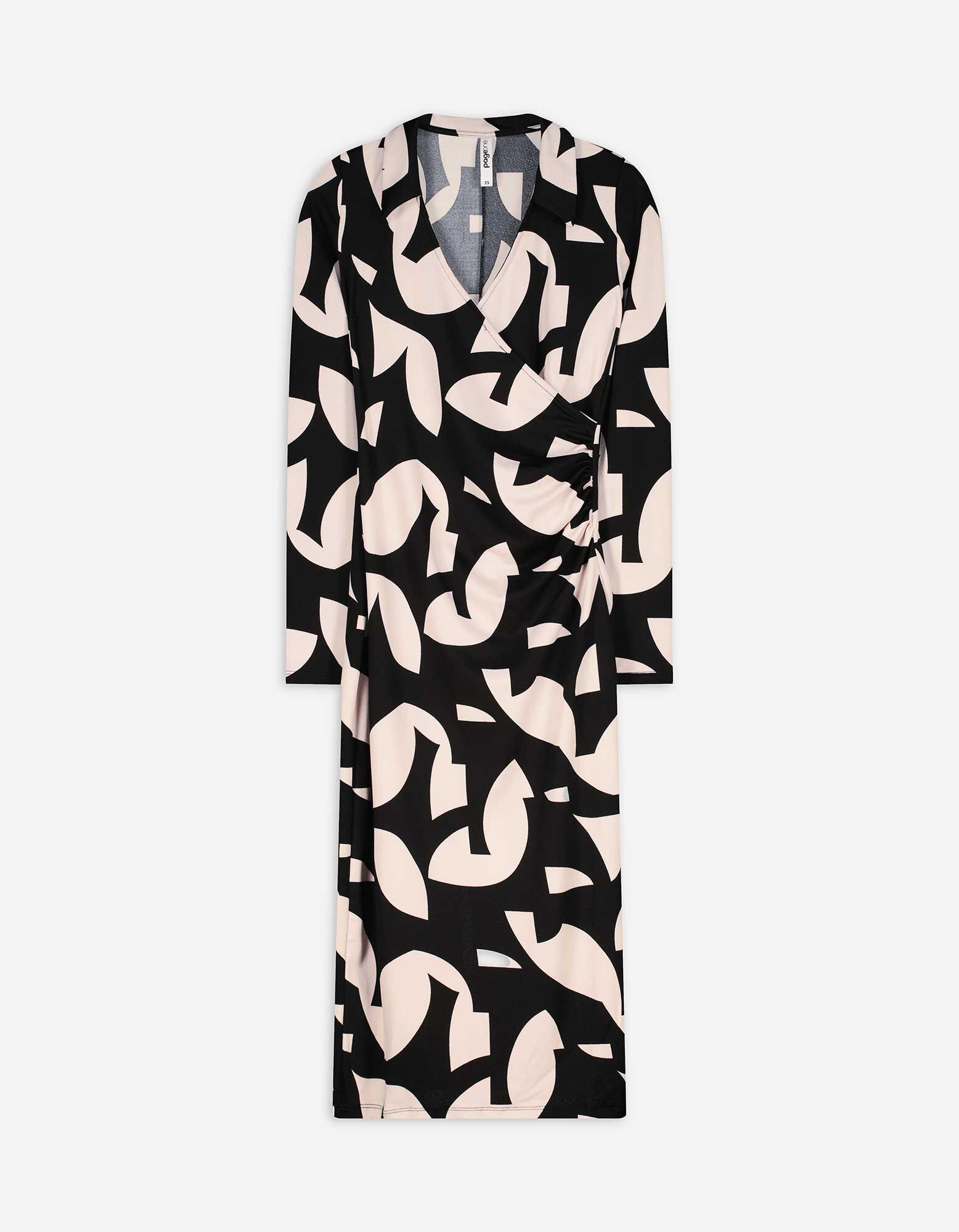 Robe longueur midi Effet cache c ur Beige Takko Fashion