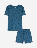 Pigiama completo (maglia + shorts) - Motivo allover - blu