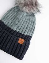 czapka z dzianiny - mankiet - ciemny niebieski