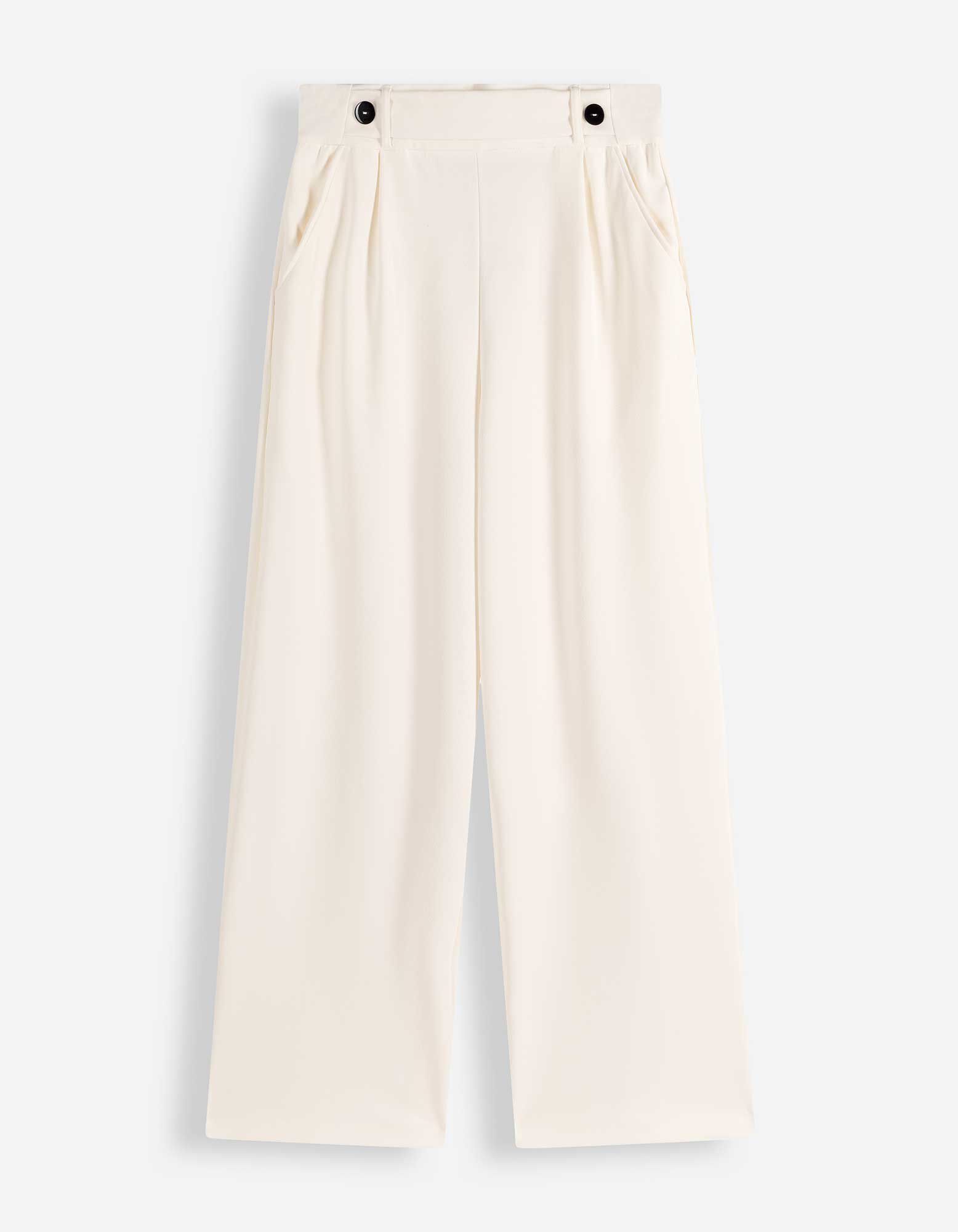 Broek - Elastische sluiting - Off-White