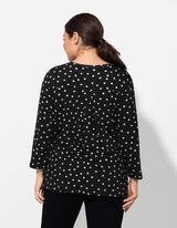 Blouseshirt - Print all-over - zwart