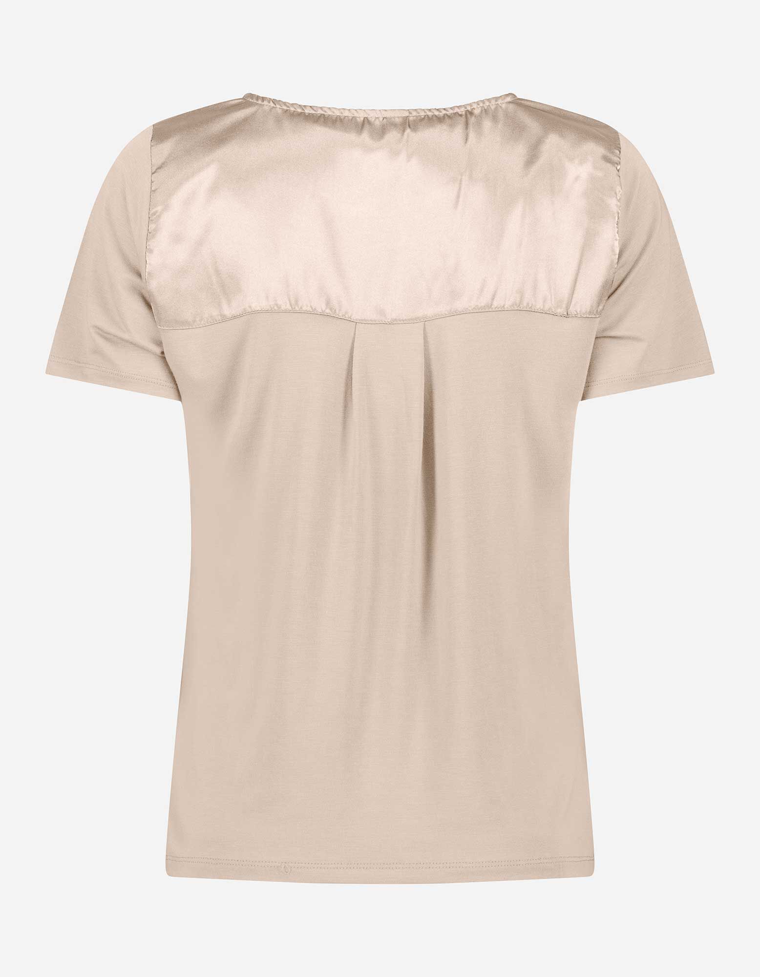 T-shirt - Viscose m&eacute;lang&eacute;e - Beige