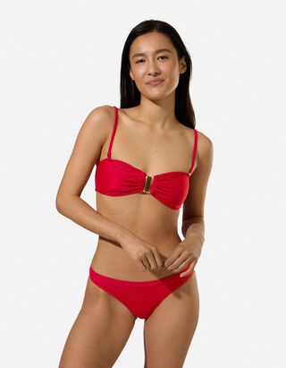 Bikinitop - Metallic-Details - Rot
