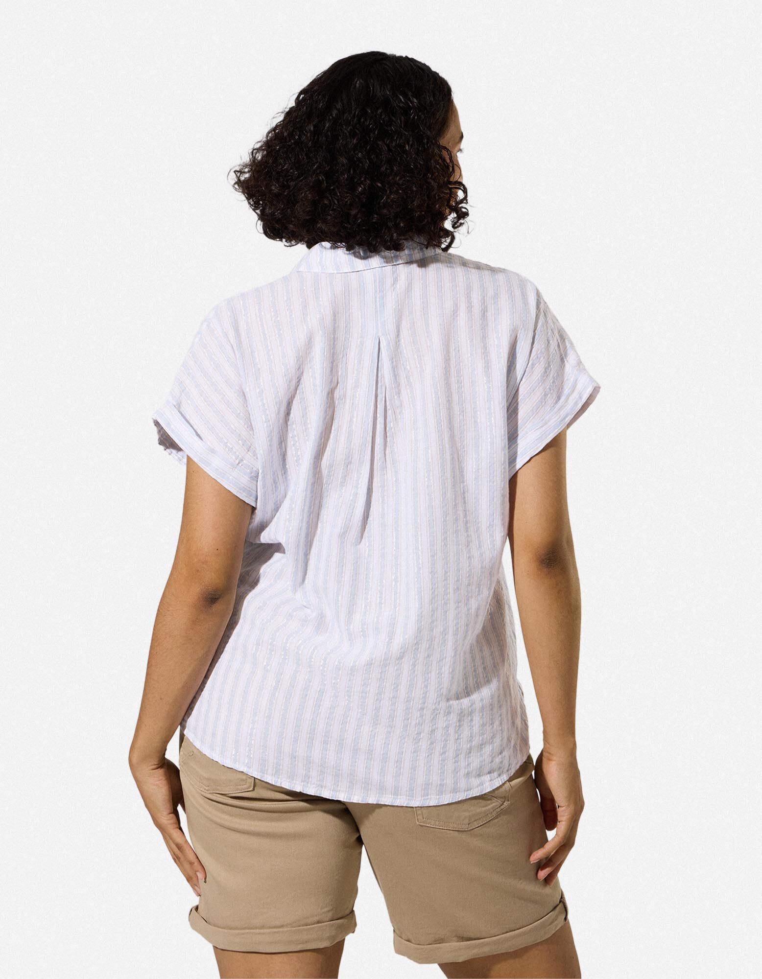 Blouse - Poche-poitrine - Bleu
