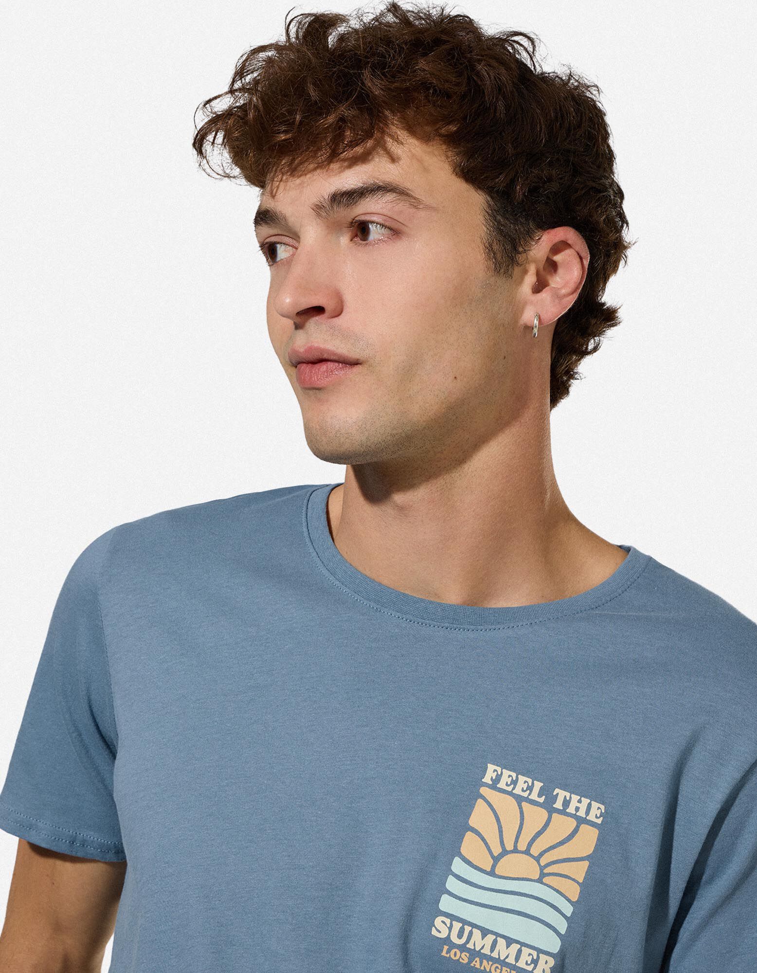 T-shirt - Print - Lichtblauw