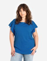 Mar&scaron;kiniai - Rankovės su raukiniais - melynas