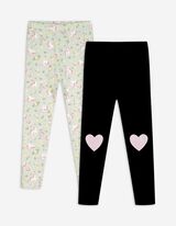 Leggings - 2er-Pack - grün