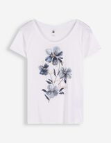 T-Shirt - Glitzerprint - wei&szlig;