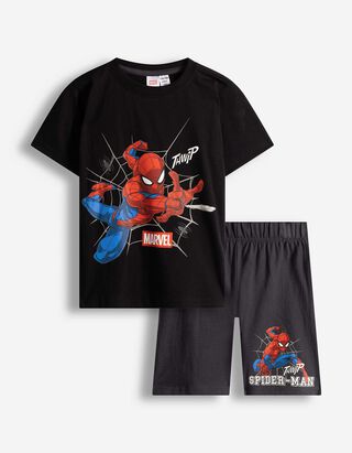 Pyjama Set aus Shirt und Shorts - Spiderman - bronzefarben