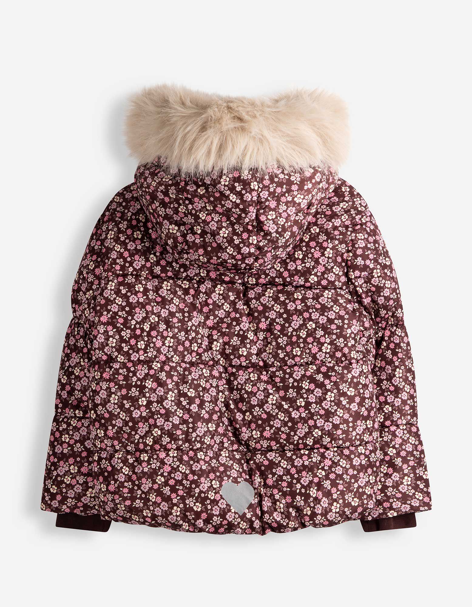 Winterjacke - Allover-Print - Dunkelbraun