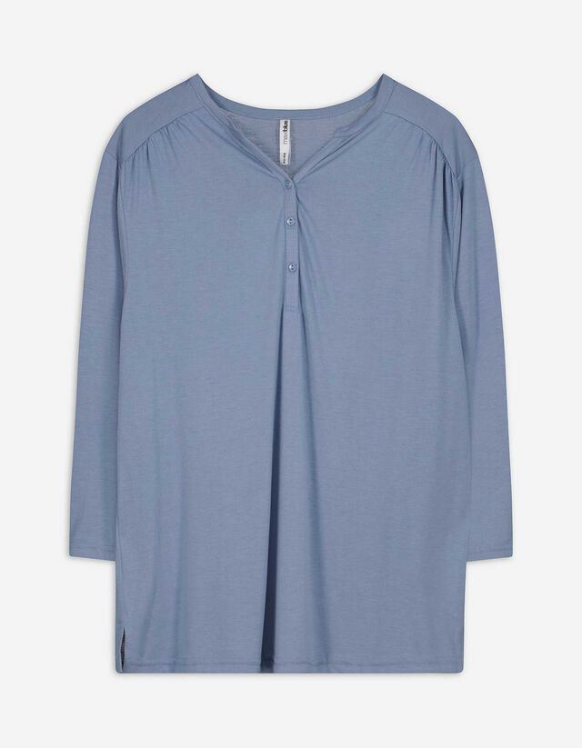 Langarmshirt - Viskose-Anteil - hellblau