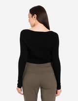 Langarmshirt - Rippstrick - schwarz