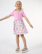 Abito - A costine - rosa fucsia