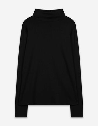 Langarmshirt - Modal-Anteil - schwarz