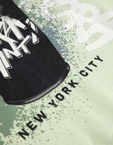 Kapucnis felső - H&aacute;tul nyomtatott minta - vilagos zold