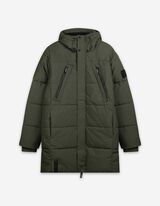 Mantel - Kapuze mit Tunnelzug - dunkelgrün