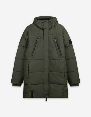 Mantel - Kapuze mit Tunnelzug - dunkelgrün