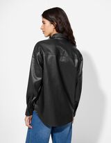 Koszula dżinsowa - PU - czarny