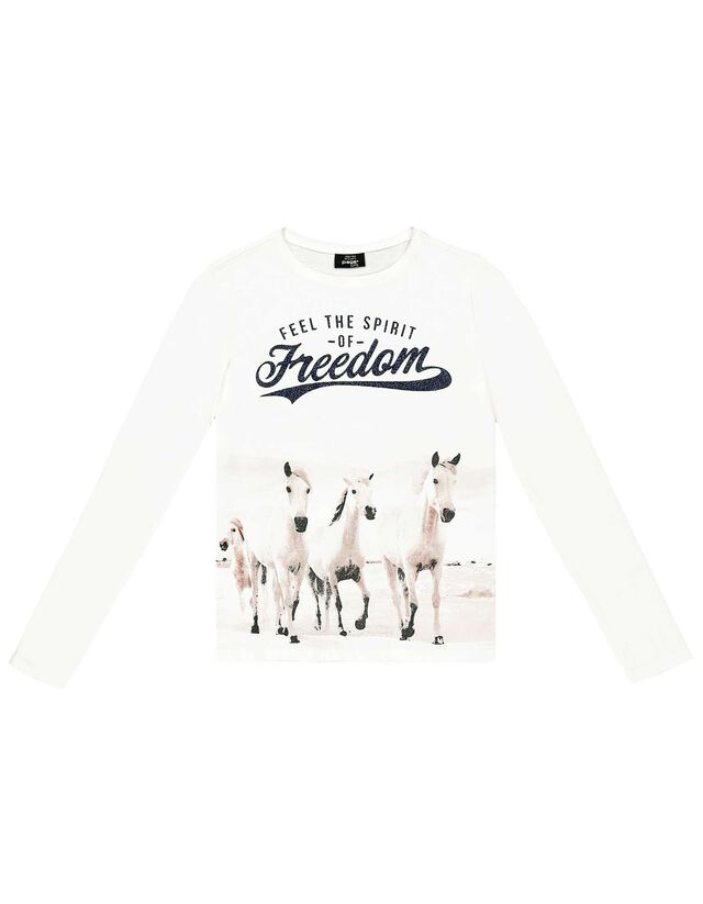 Madchen Langarmshirt Mit Pferdemotiv Takko Fashion
