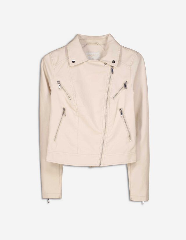 Bikerjacke - Lederoptik