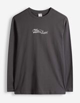 Langarmshirt - R&uuml;ckenprint - dunkelgrau